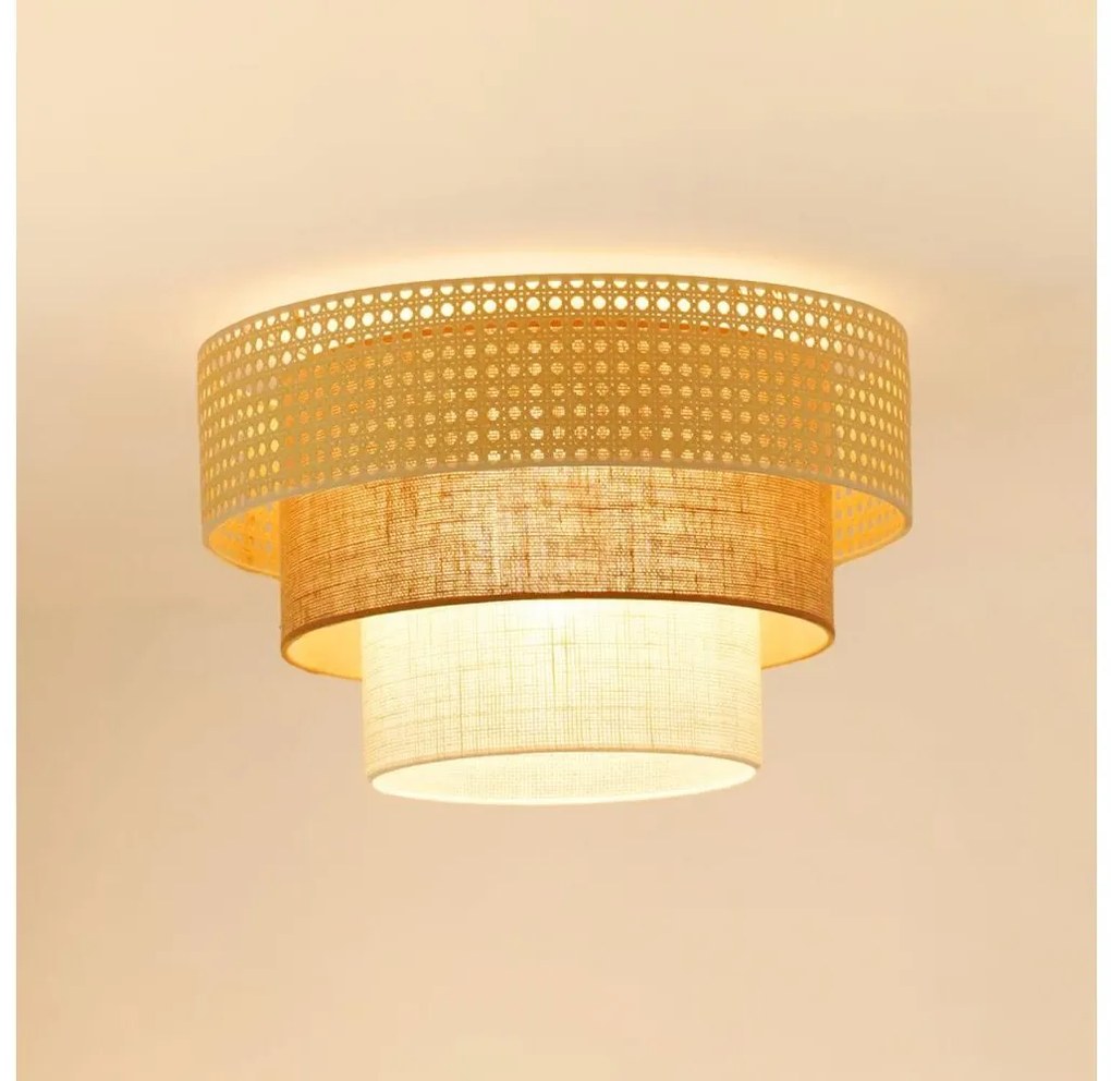 Brilagi Lampa sufitowa CEDAR LUNETA 1xE27/15W/230V pr. 45 rattan/brąz/krem