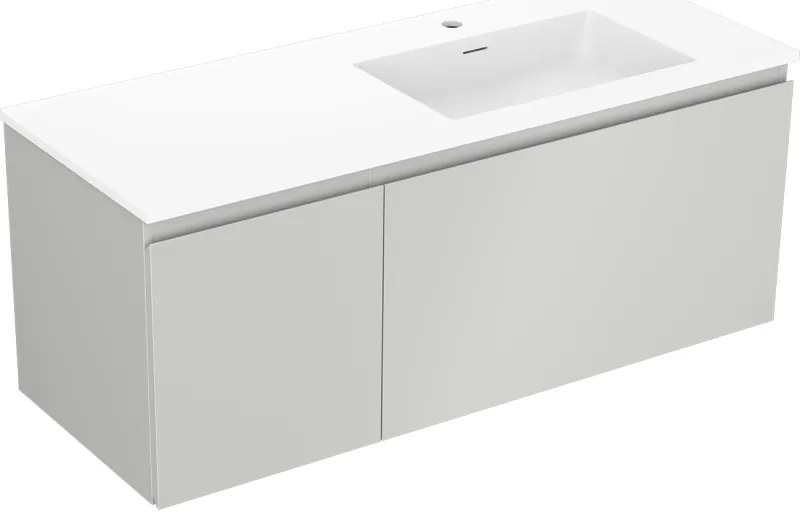 Mexen Orio szafka łazienkowa 120 cm z umywalką Otis prawą, 1S, 1D, szara mat/biała mat - 91A13-12047-3-BBFF62-W18P01