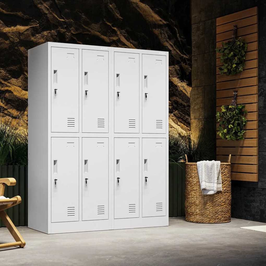 Szkolna szafka skrytkowa do szatni Bartuś 2 Plus, 55,9x45x150 cm, szara