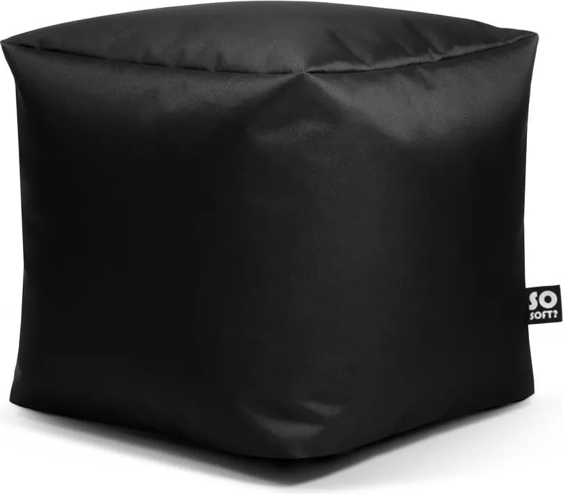 Czarny dziecięcy worek do siedzenia z imitacji skóry Cube M – So Soft?