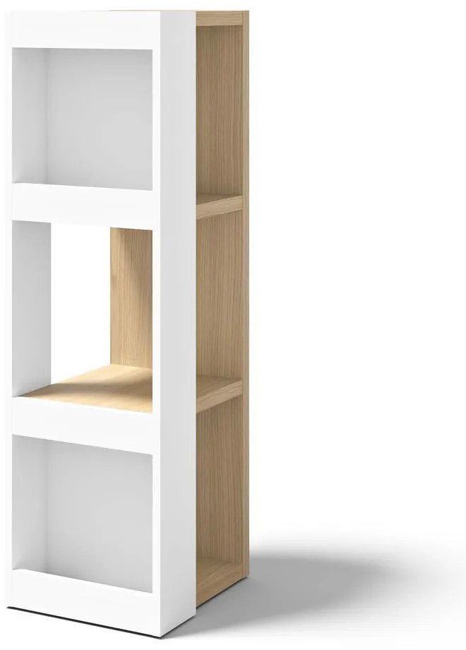 Biały regał w dekorze dębu 40x114 cm Ella – TemaHome