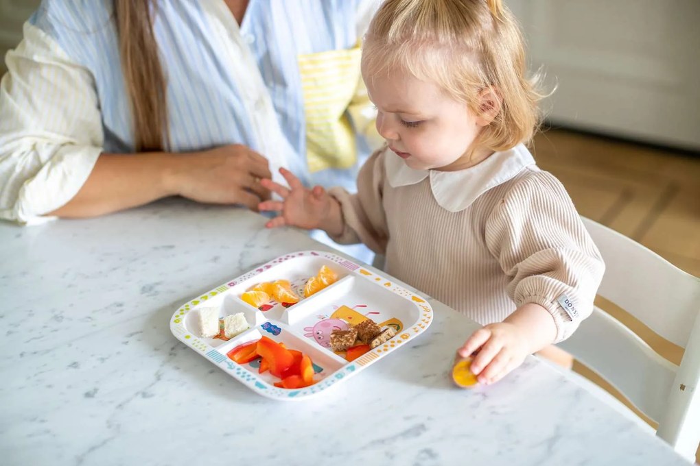 Talerz edukacyjny + kostka do gry, EASY EATER ŚWINKA PEPPA G, KOZIOL