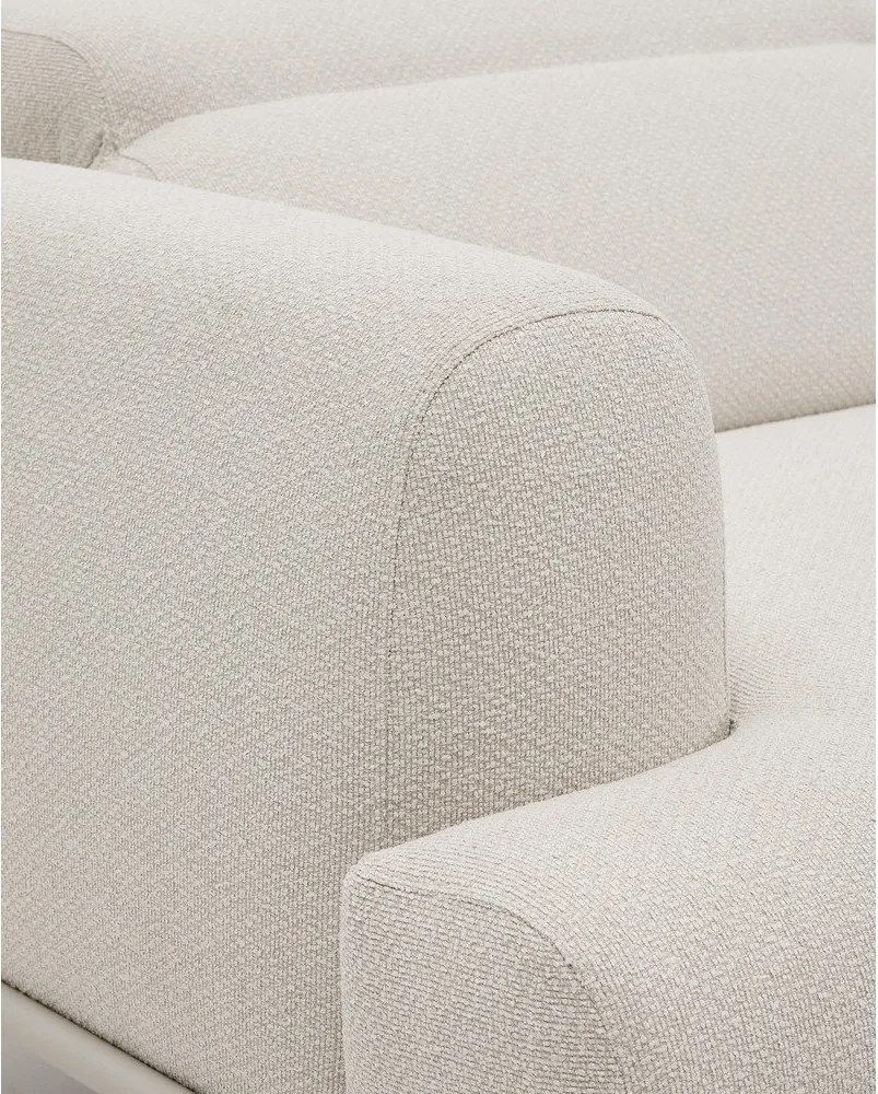 Beżowa częściowo rozkładana sofa z tkaniny szenilowej 214 cm Aurum – Kave Home