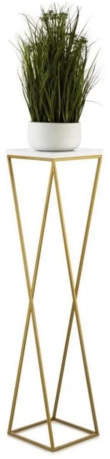 Stojak na kwiaty LOFT 100x24 cm złoto/biały