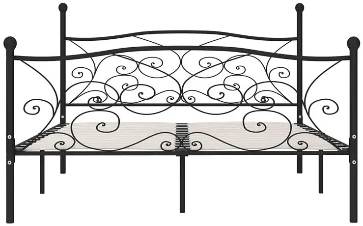 Czarne łóżko rustykalne z metalu 120x200 cm - Donner
