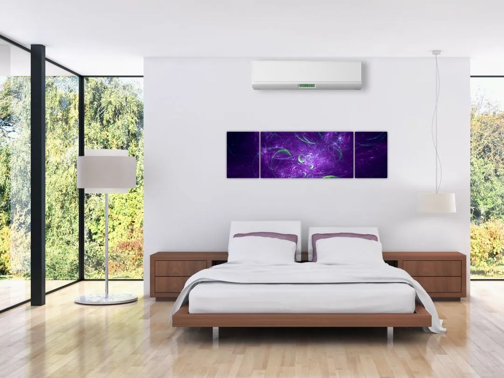 Obraz - fioletowa abstrakcja (170x50 cm)