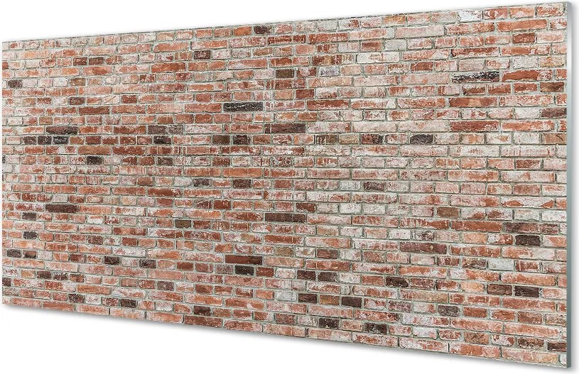 Szkło do Kuchni na Ścianę Ściana z Wyrazistych Cegieł