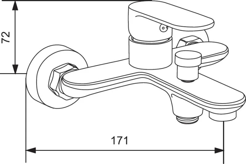 Mexen Milo R05 bateria wannowa z zestawem prysznicowym, czarna - 7133R05-70