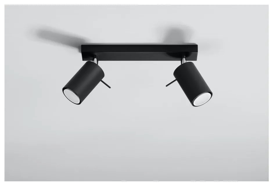 Czarna lampa punktowa 8x30 cm Etna – Sollux