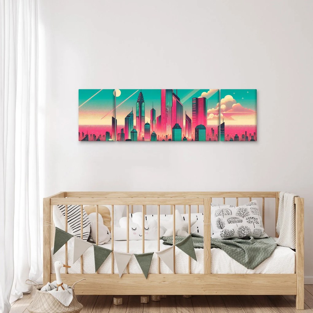 Obraz – Metropolia w stylu pop-art (170x50 cm)