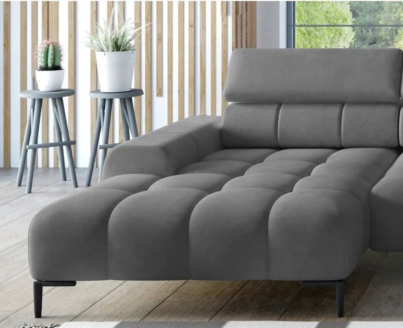 Narożnik PLAZA XL Lewostronny Elektryczna regulacja Tkanina SOLAR 96 WERSAL