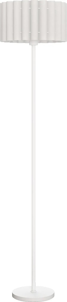 HOMCOM Lampa Podłogowa w Stylu Retro, Lampa Plastikowa, Włącznik Nożny, Stelaż Metalowy, Biała