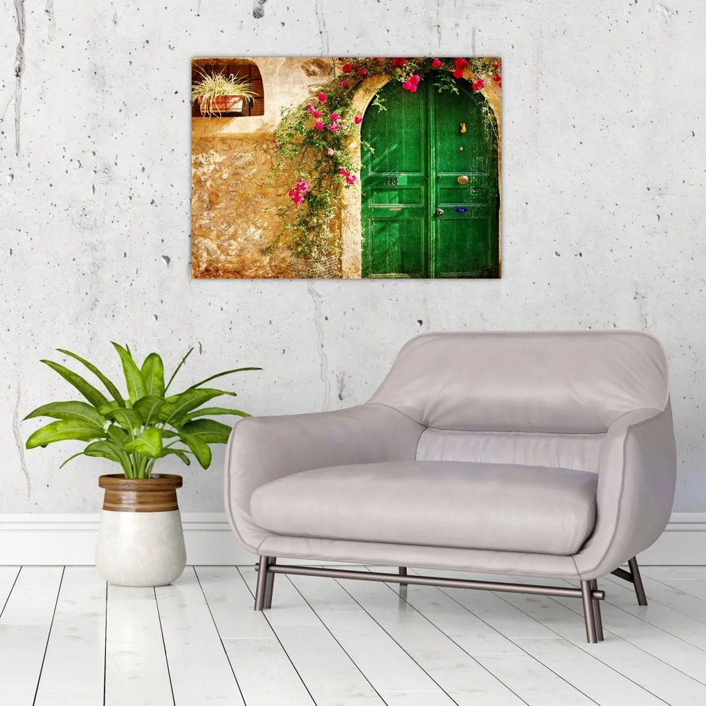 Obraz na szkle starych drzwi (70x50 cm)