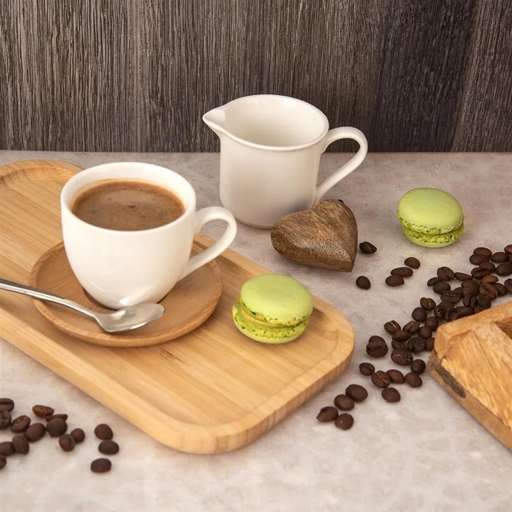Białe porcelanowe filiżanki zestaw 6 szt. do cappuccino/ze spodkiem 110 ml Whiteline – Orion