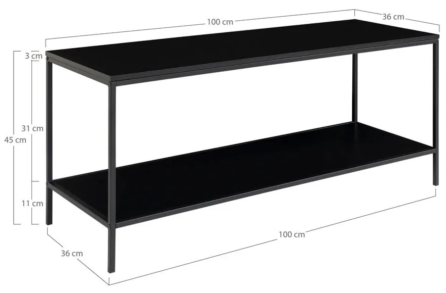 Czarna szafka pod TV 36x45 cm Vita – House Nordic