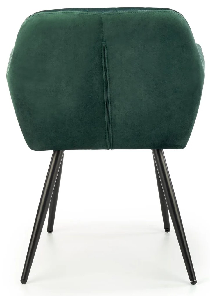 Krzesło Do Jadalni Salonu Ciemny zielony Velvet Kubełkowe Nowoczesne K429