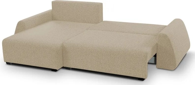 Narożnik ALMI Lewostronny z funkcją spania, wolnostojący tkanina EXCITE ME 04 Cappucino