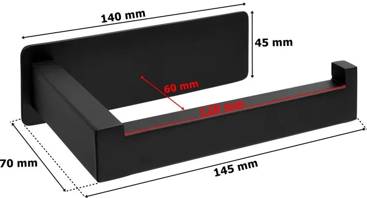 Czarny metalowy industrialny uchwyt na papier toaletowy - Onko 4X