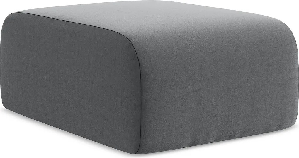 Pufa - z tkaniny welwetowej - stalowy - LANI