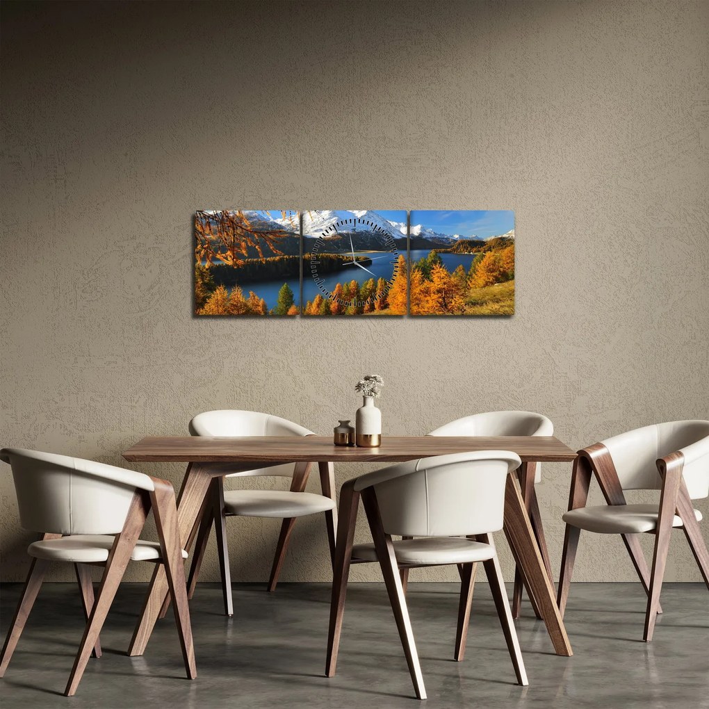 Obraz - Jesień w Alpach (z zegarem) (90x30 cm)