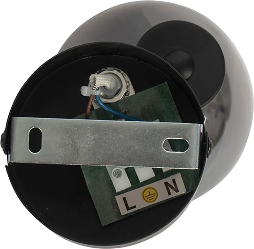 Inteligentny plafon czarny z przydymionym szkłem w tym Wifi P45 - Vidro