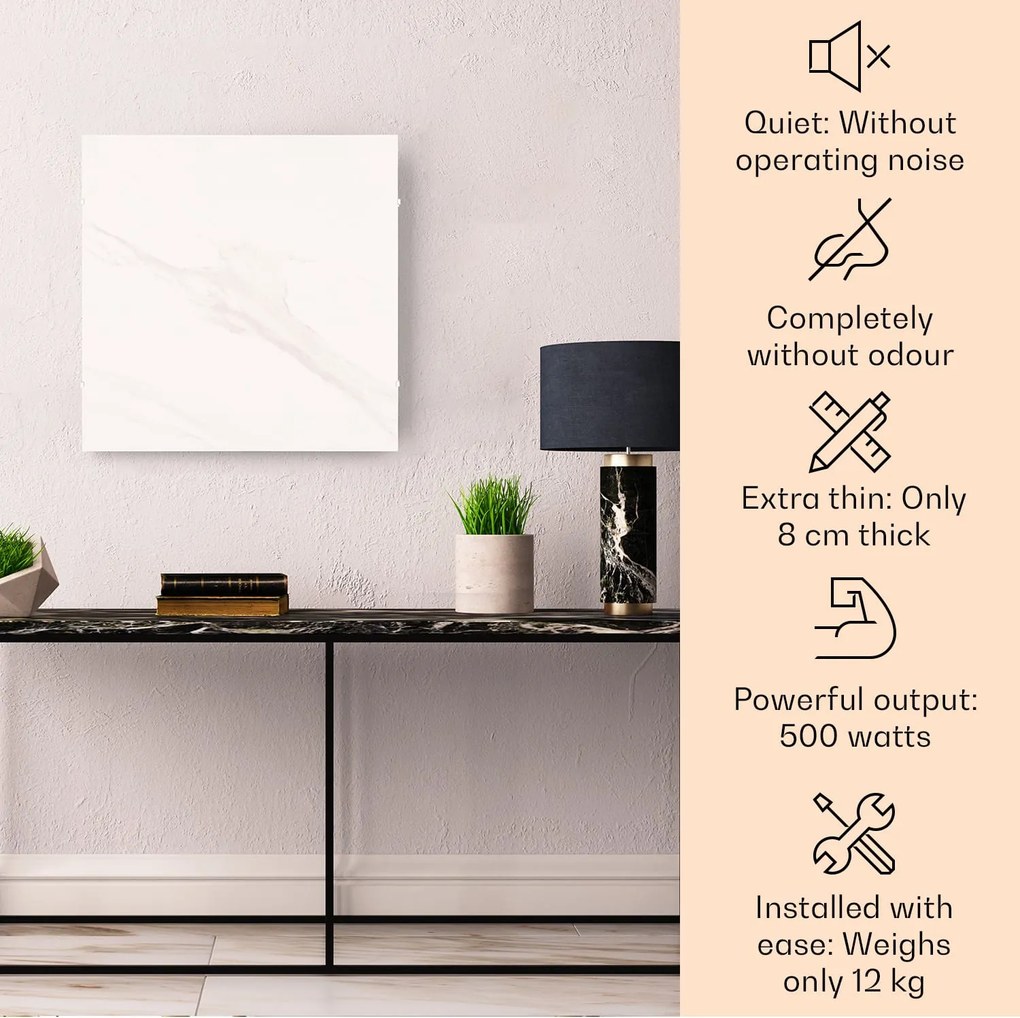 Klarstein Santorini Smart 500W 60x60cm Panel na podczerwień Biały