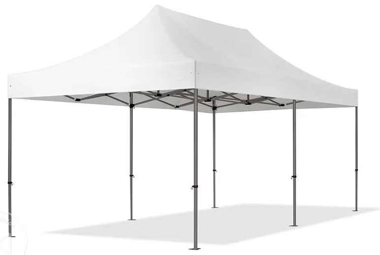 TOOLPORT 3x6m Namiot Ekspresowy, PREMIUM Stal 40mm, ze ścianami bocznymi, okna panoramiczne, biały - (600083)
