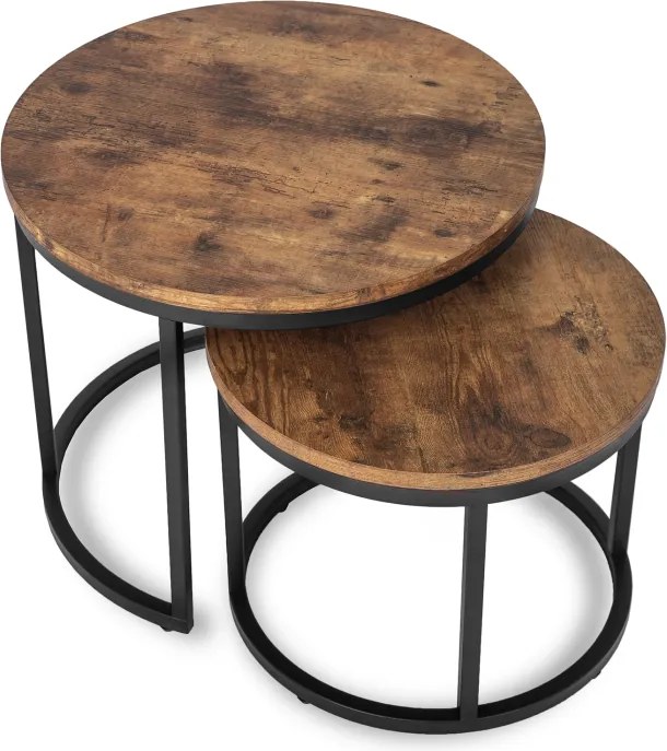 Zestaw Stolików Kawowych FIGO 43 cm/53 cm Dąb Rustykalny