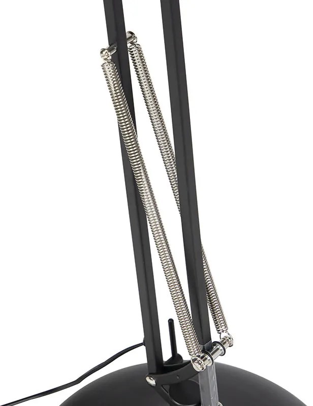 Industrialna lampa podłogowa czarna regulowana - Hobby Retro Oswietlenie wewnetrzne
