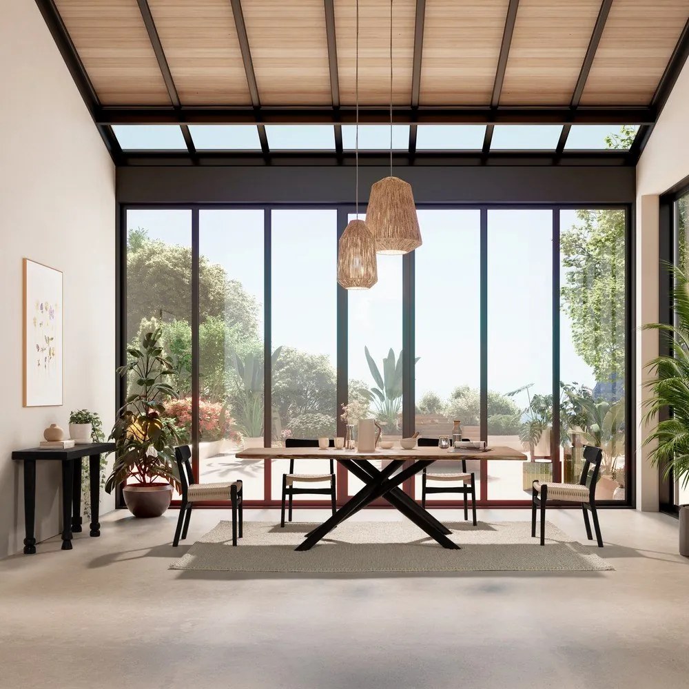 Czarne krzesła zestaw 2 szt. z litego drewna kauczukowego Biel – MOME