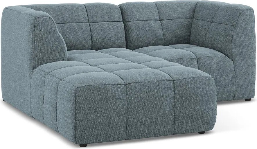 Niebieski narożnik z materiału bouclé (lewostronny/z szezlongiem) Aloha – Makamii