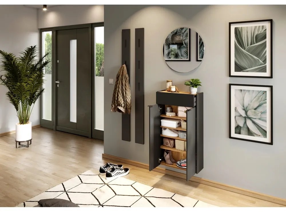 Antracytowa szafka 56x97x22 cm Ameca – Germania