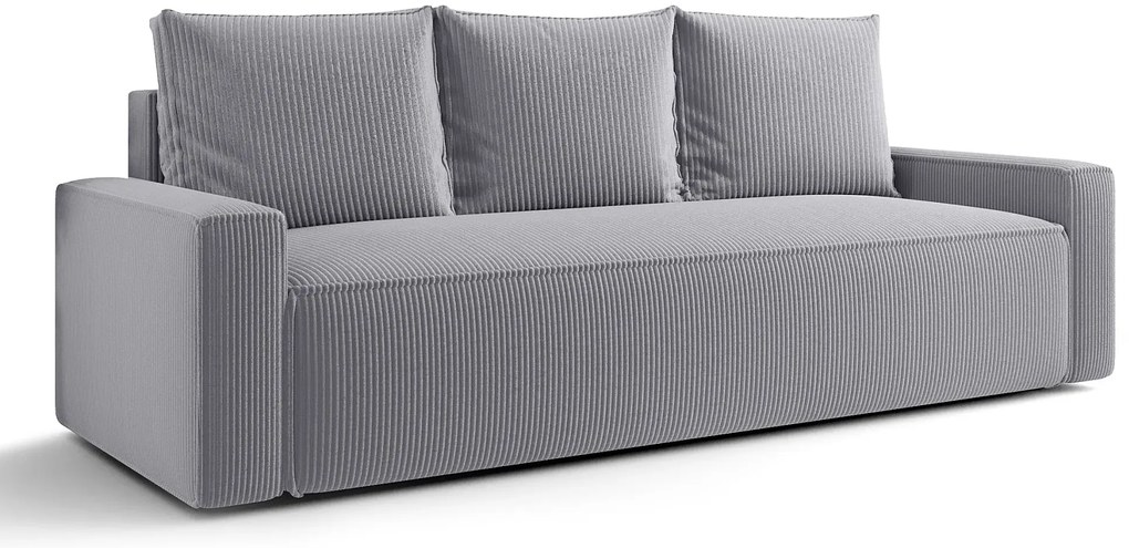 Jasnoszara sztruksowa sofa rozkładana H9-F18