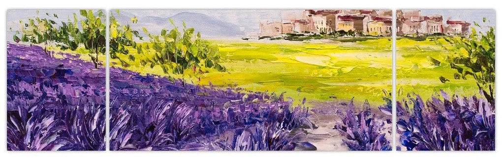 Obraz - Prowansja, Francja, malarstwo olejne (170x50 cm)
