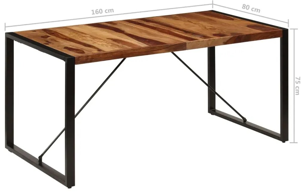 Brązowy stół z sheesham 80x160 – Fulo 4X