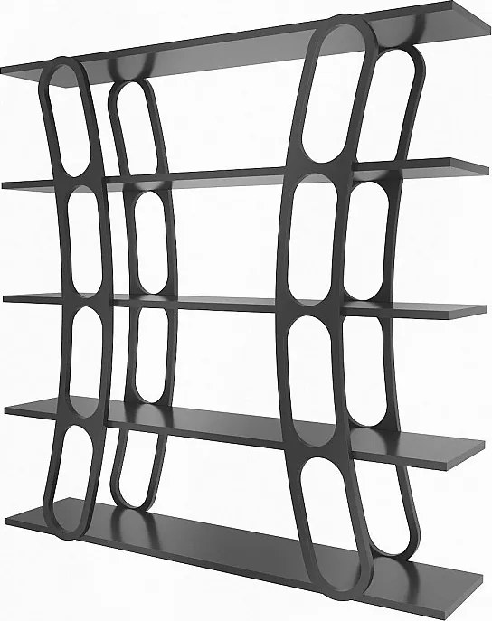 Elegancki czarny regał na książki, 120 x 120 x 25 cm | Płyta wiórowa pokryta melaminą w 100%, grubość 18 mm | Idealny do nowoczesnego wystro