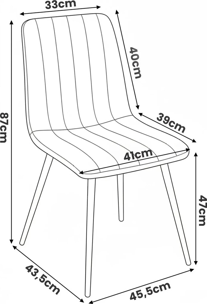 Kremowe welurowe krzesło nowoczesne A7-D78