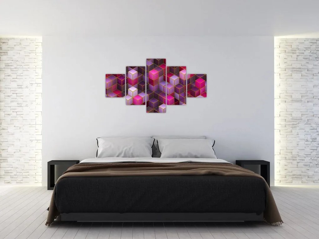 Obraz fioletowych kostek (125x70 cm)