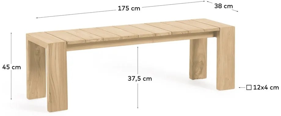 Drewniana ławka ogrodowa w naturalnym kolorze Victoire – Kave Home