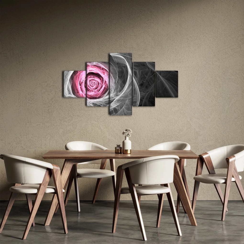 Obraz - Róż abstrakcyjny, fuksja (125x70 cm)