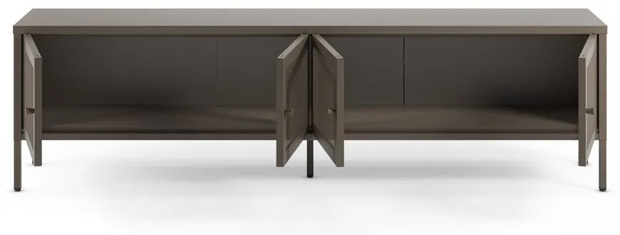 Szara metalowa szafka pod TV 160x50x35 cm Fayna – Marckeric