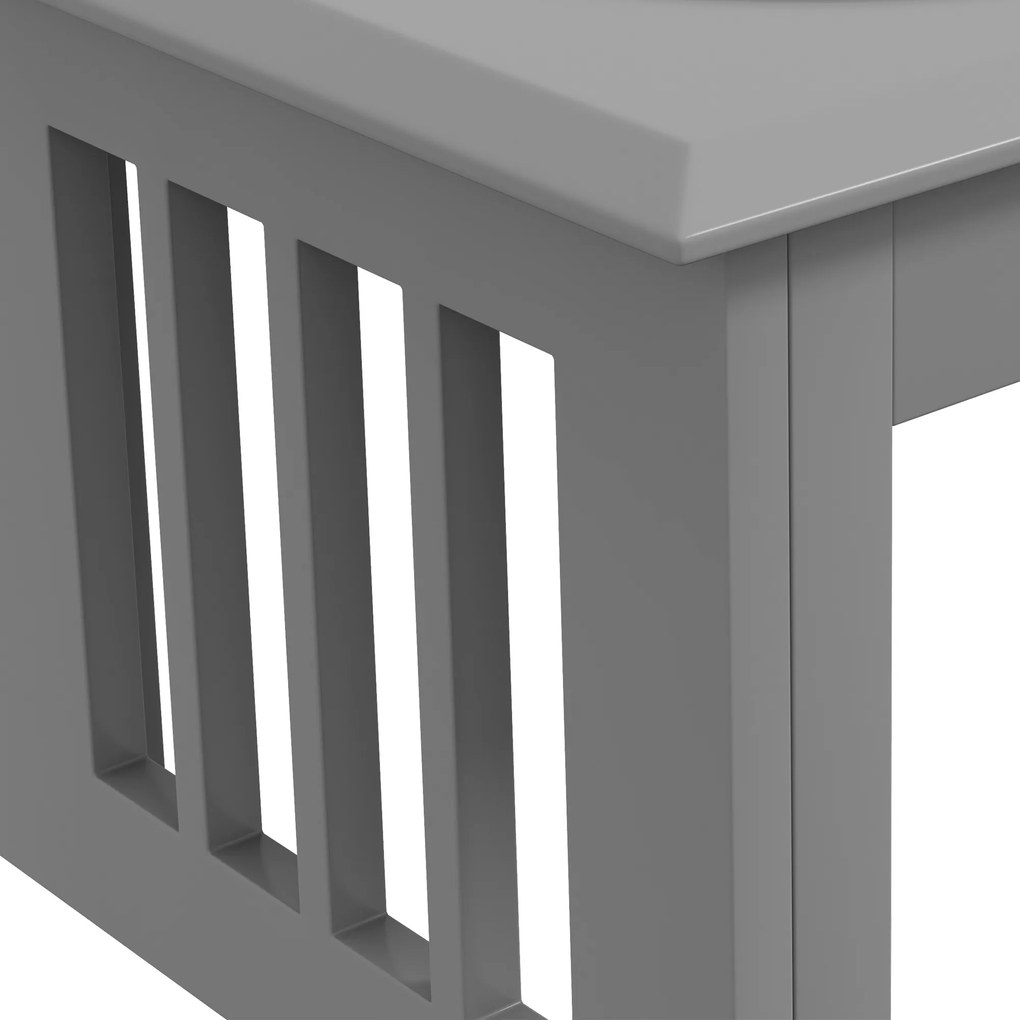 PawHut Stacja żywieniowa dla psów, 2 miski ze stali nierdzewnej, antypoślizgowa, 58,4x30,5x25,4cm, szara