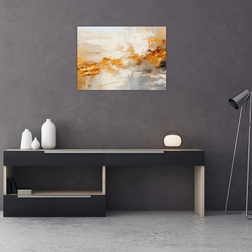 Obraz na szkle - Złota tekstura (70x50 cm)