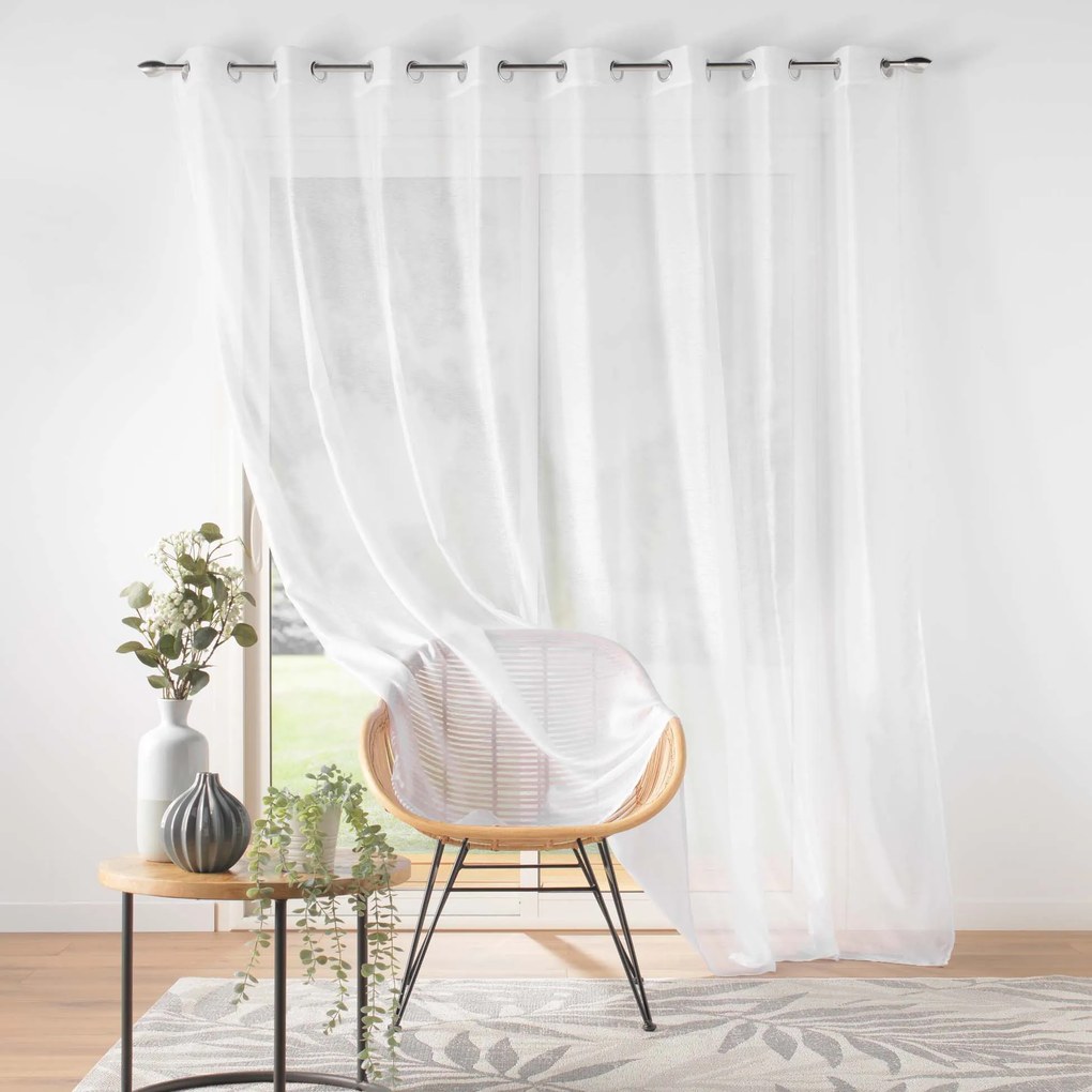 Firanka gotowa z gładkiego woalu LISSEA, biała