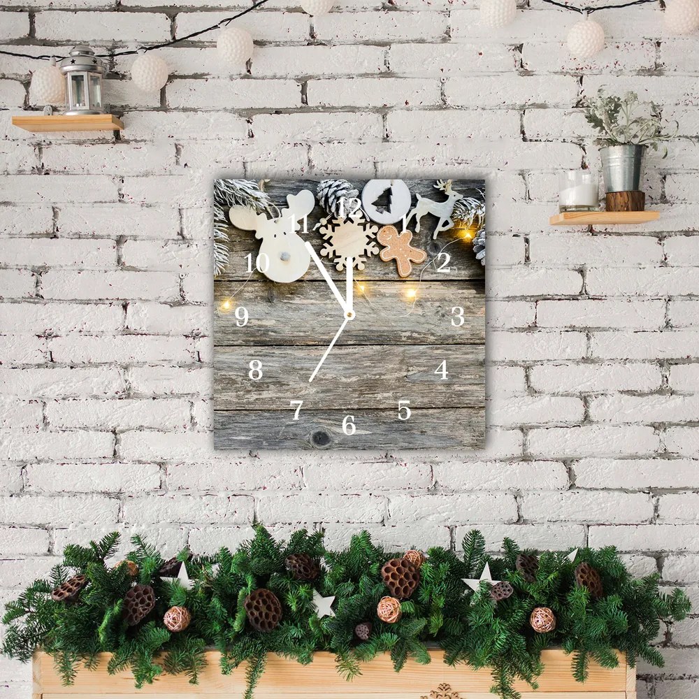 Zegar ścienny Choinka Święta Prezenty Ozdoba