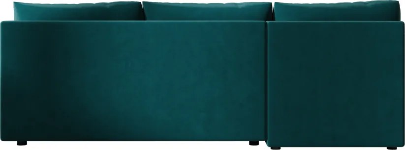 Rozkładana narożna sofa VENORIA SLIM 200x143 cm, petrolowa, uniwersalna + 2 poduszki GRATIS