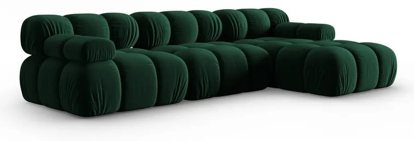 Zielona aksamitna sofa 285 cm Bellis – Micadoni Home