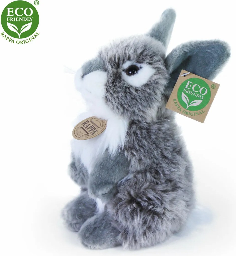 Rappa Pluszowy zając szary stojący, 20 cmECO-FRIENDLY