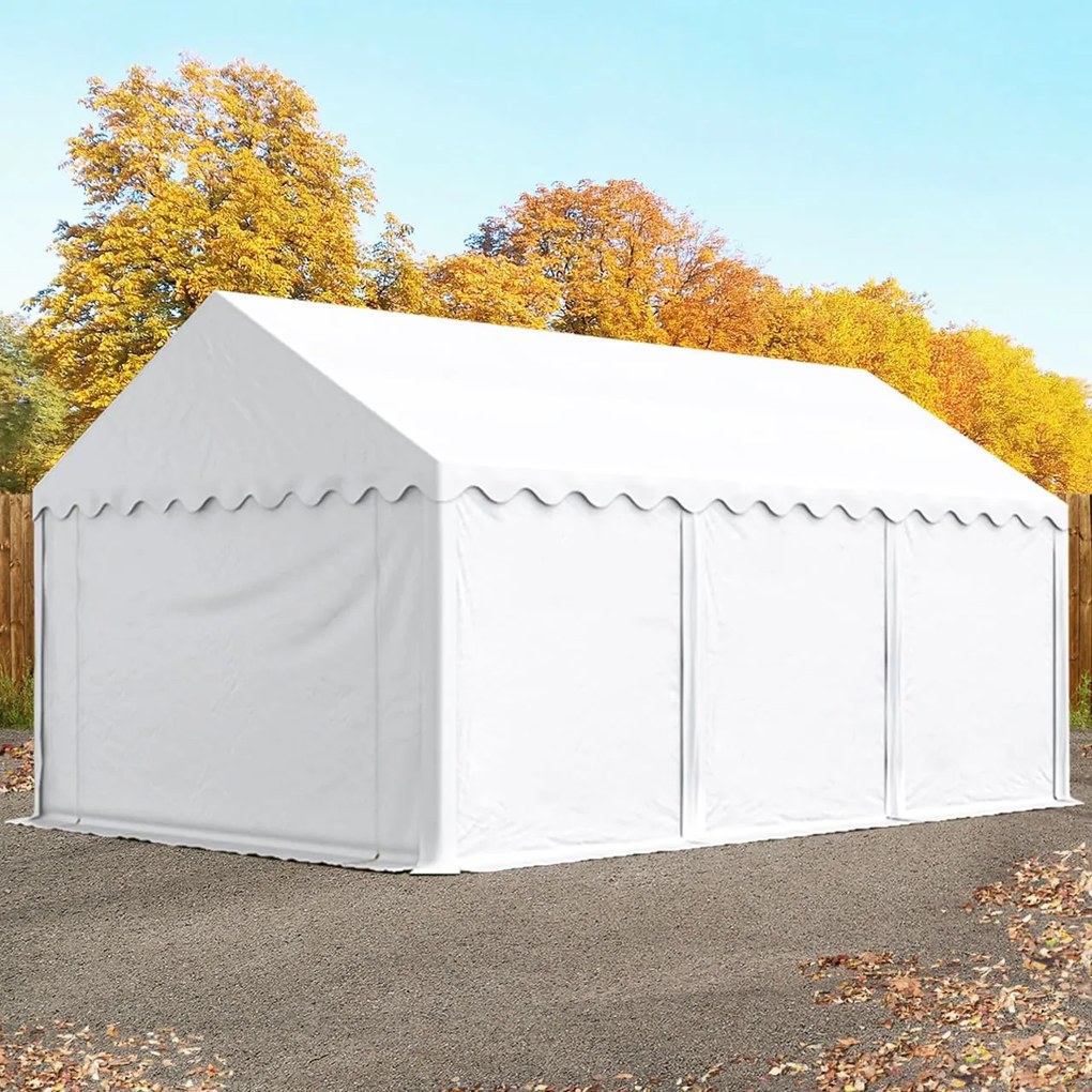 TOOLPORT 4x6m Namiot magazynowy, PVC 700, biały - (6093)