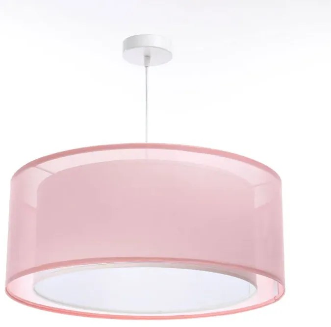 Różowa lampa wisząca z dwuczęściowym abażurem - S436 K4-H31